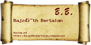 Bajzáth Bertalan névjegykártya